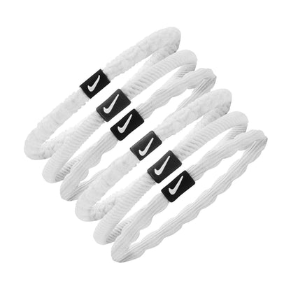 White - Back - Nike 2024 Flex Hair Ties (Pack of 6)