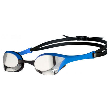 Silver-Blue - Front - Arena Cobra Mirror Ultra Swipe Swimming Goggles