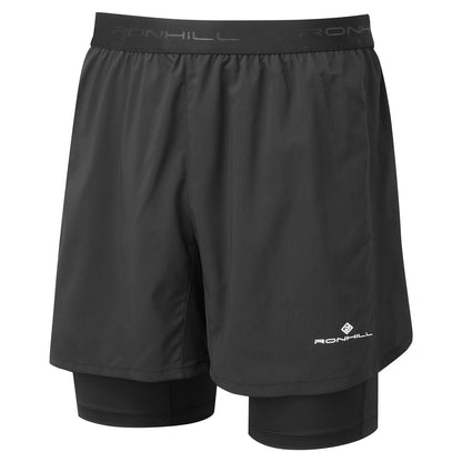 Black - Front - Ronhill Mens Tech 5" Twin Shorts