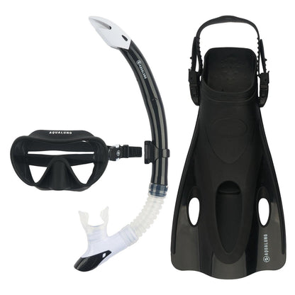 Black - Front - Aquasphere Childrens-Kids 2024 Nabul Snorkel Set