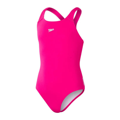 Pink - Front - Speedo Girls Medalist Endurance+ One Piece Swimsuit