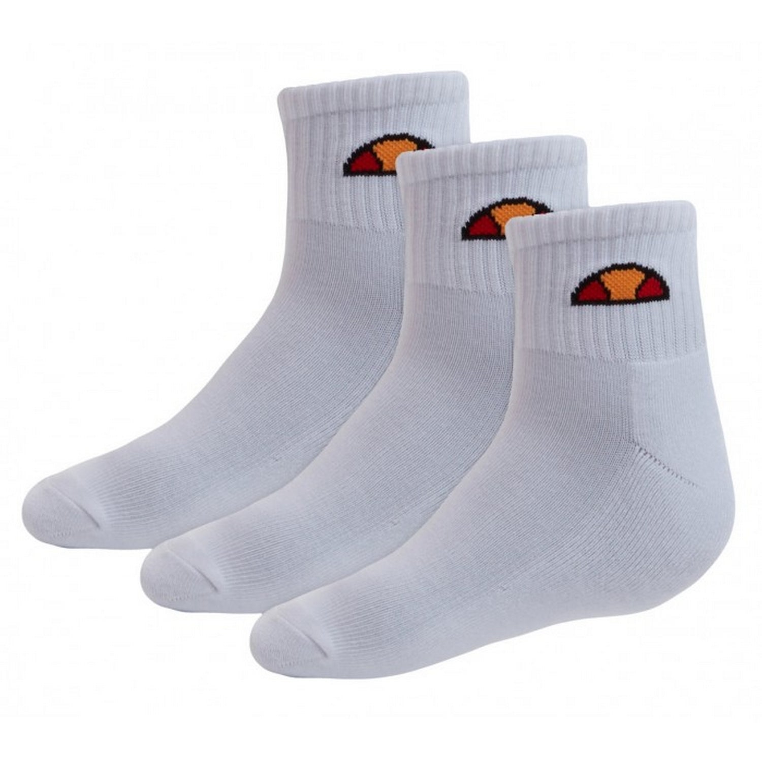White - Side - Ellesse Mens Tallo Ankle Socks (Pack of 3)