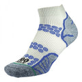 Silver-Royal Blue - Front - 1000 Mile Womens-Ladies Lite Ankle Socks