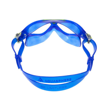Blue-Yellow-Clear - Side - Aquasphere Childrens-Kids Vista A1 2024 Swimming Goggles