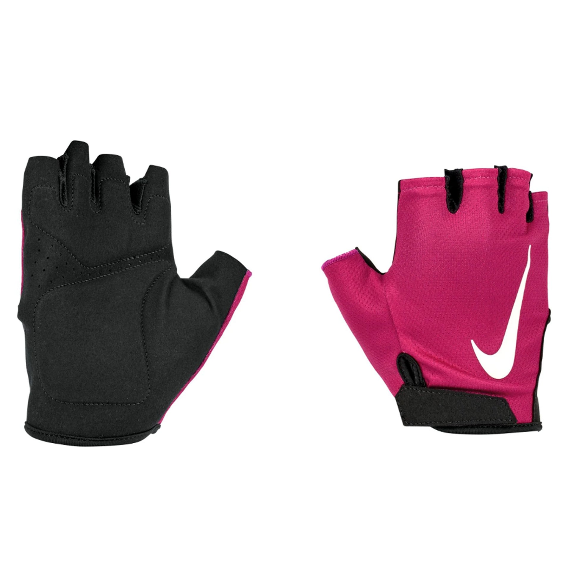 Black-Fuchsia - Side - Nike Womens-Ladies Gym Essential 2024 Fitness Fingerless Gloves