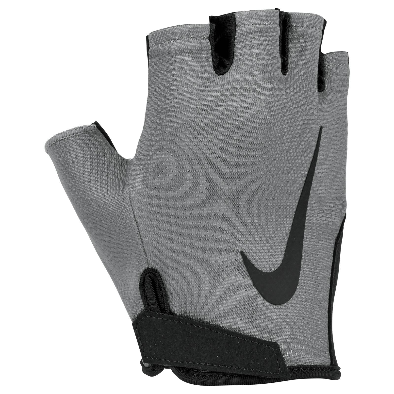 Grey-Black - Front - Nike Mens Gym Essential 2024 Fitness Fingerless Gloves