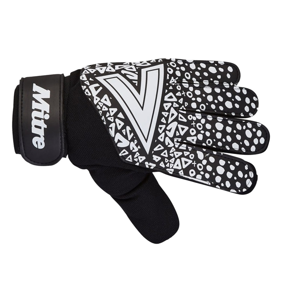 Black-White - Back - Mitre Unisex Adult Magnetite 2024 Goalkeeper Gloves