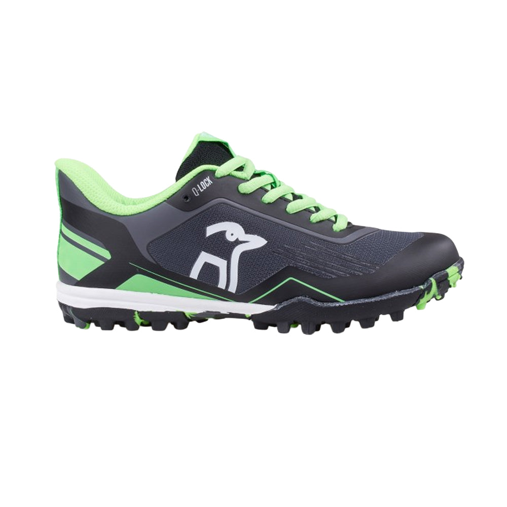 Black-Lime - Back - Kookaburra Childrens-Kids 2024 Orbit Hockey Shoes