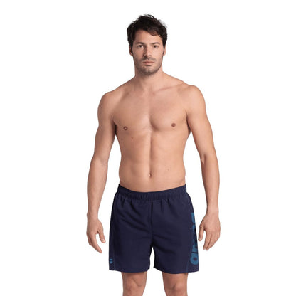 Navy-Turquoise - Front - Arena Mens Fundamental Swimming Trunks