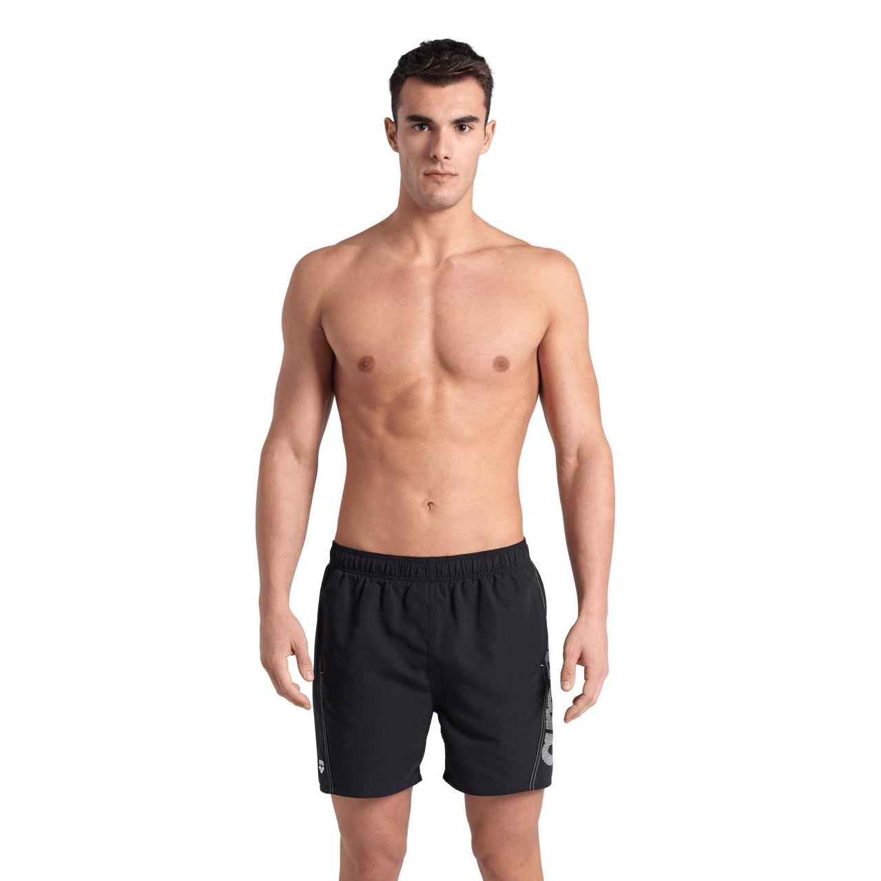 Black-White - Front - Arena Mens Fundamental Swimming Trunks