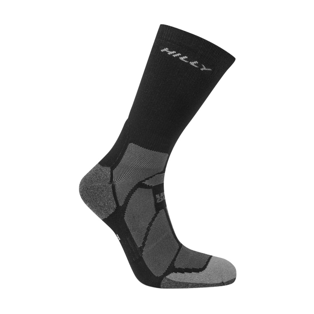 Black - Side - Hilly Unisex Adult Marathon Fresh Crew Socks