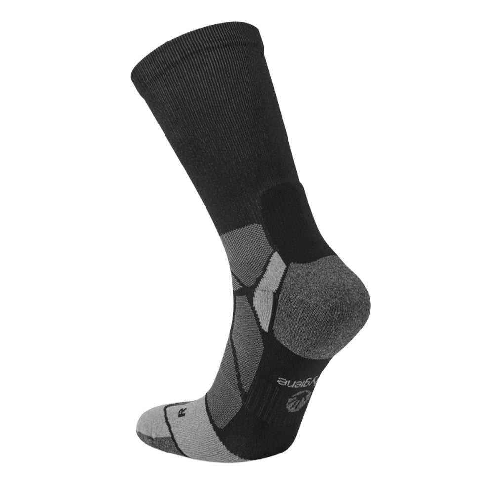 Black - Back - Hilly Unisex Adult Marathon Fresh Crew Socks