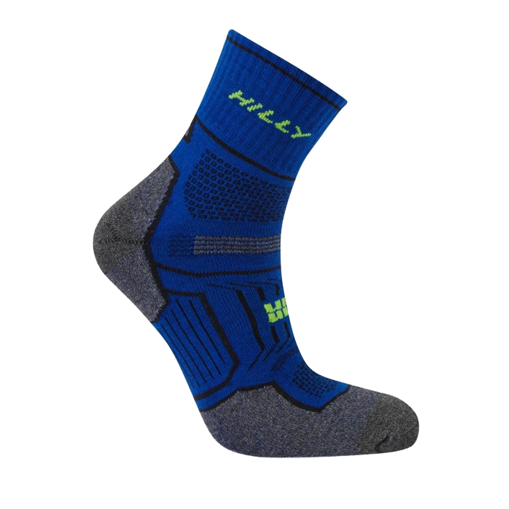Blue-Grey Marl - Back - Hilly Unisex Adult Double Layered Ankle Socks