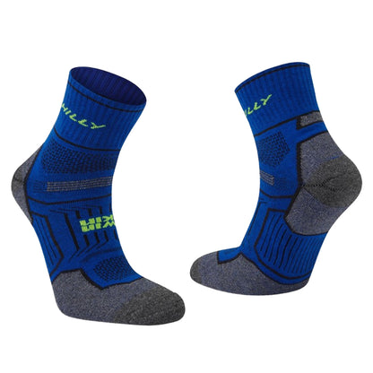 Blue-Grey Marl - Side - Hilly Unisex Adult Double Layered Ankle Socks