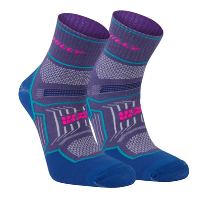 Grape-Blue - Front - Hilly Unisex Adult Double Layered Ankle Socks