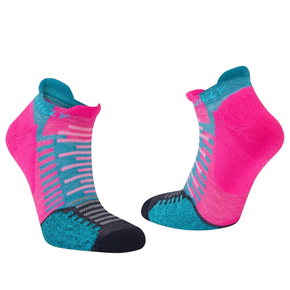 Fluorescent Pink-Teal - Side - Hilly Unisex Adult Active Socklets