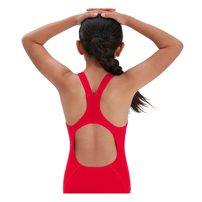 Red - Back - Speedo Girls Medalist Endurance+ One Piece Swimsuit