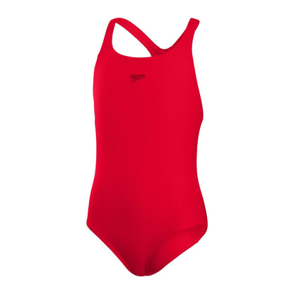 Red - Front - Speedo Girls Medalist Endurance+ One Piece Swimsuit