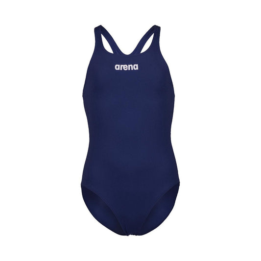 Navy - Front - Arena Girls Team Swim Pro One Piece Swimsuit