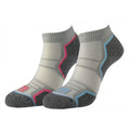 Silver-Grey - Front - 1000 Mile Womens-Ladies Ankle Socks (Pack of 2)
