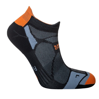 Black-Orange - Side - Hilly Unisex Adult Marathon Fresh Socks
