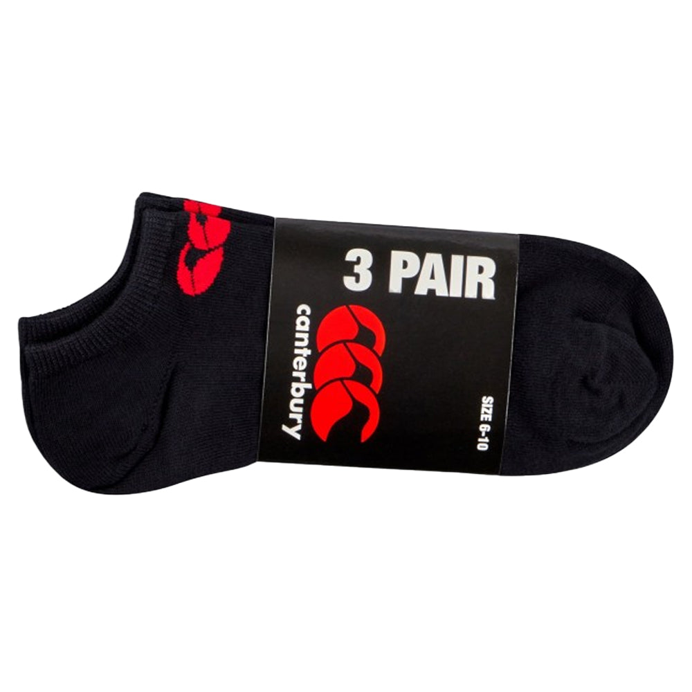 Black-Red - Back - Canterbury Unisex Adult Liner Socks (Pack of 3)