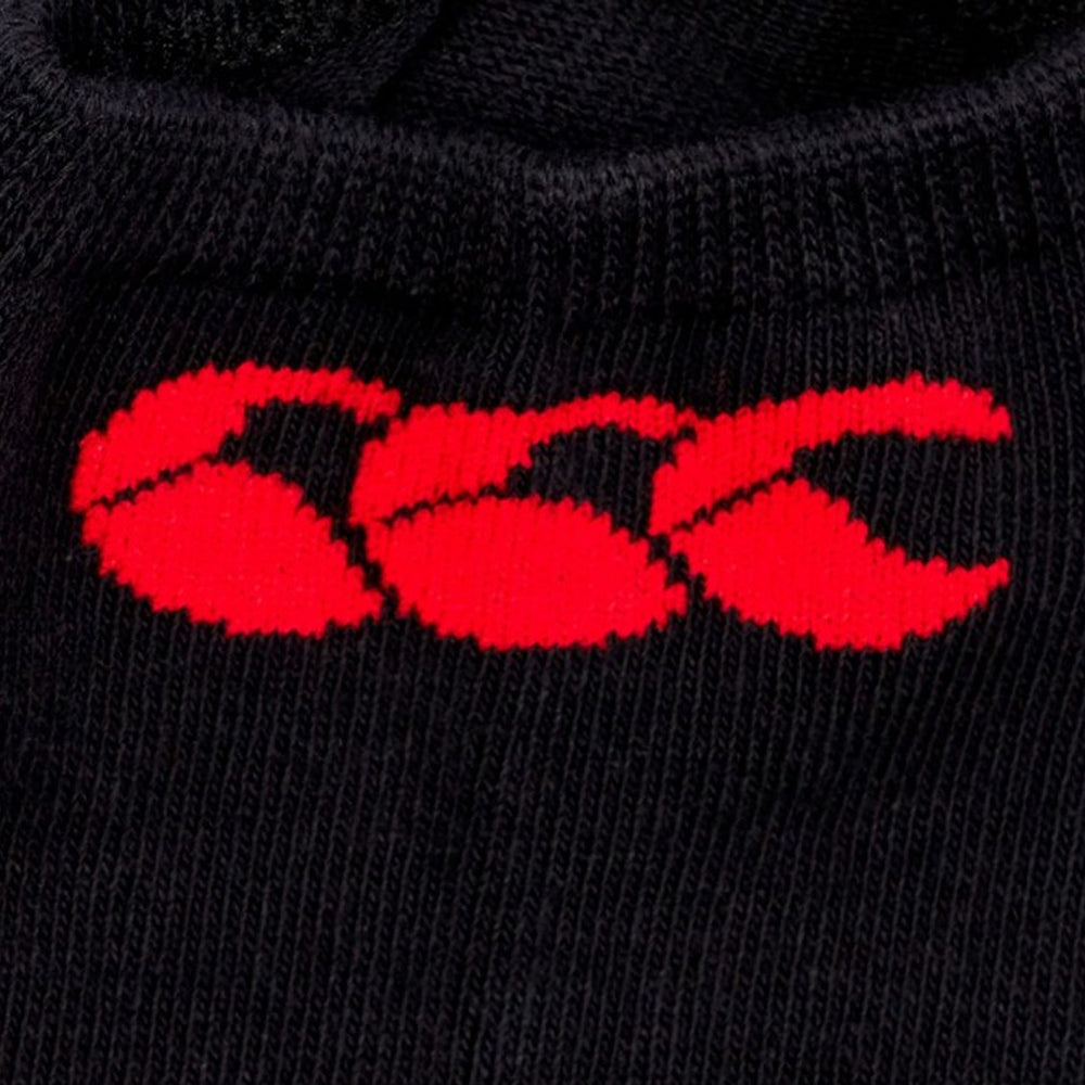 Black-Red - Side - Canterbury Unisex Adult Liner Socks (Pack of 3)