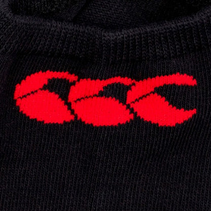 Black-Red - Side - Canterbury Unisex Adult Liner Socks (Pack of 3)