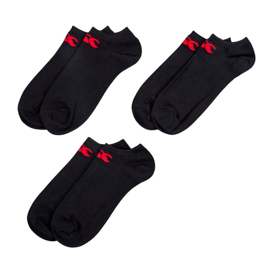 Black-Red - Front - Canterbury Unisex Adult Liner Socks (Pack of 3)