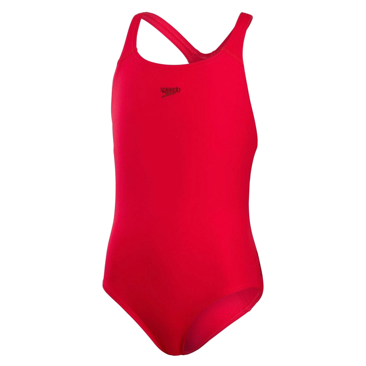 Red - Front - Speedo Girls Medalist Eco Endurance+ One Piece Swimsuit