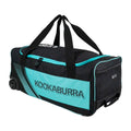 Black-Teal - Front - Kookaburra Childrens-Kids 9500 Cricket Wheelie Duffle Bag