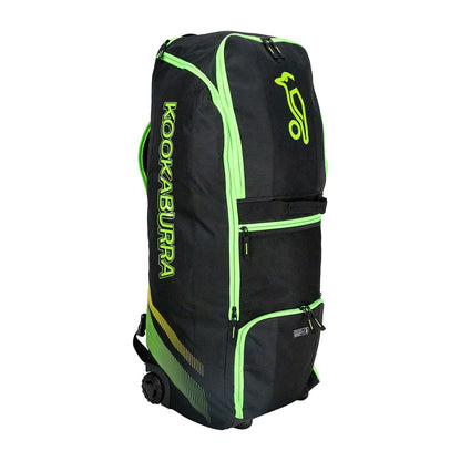 Black-Green - Front - Kookaburra WD2000 Cricket Wheelie Duffle Bag