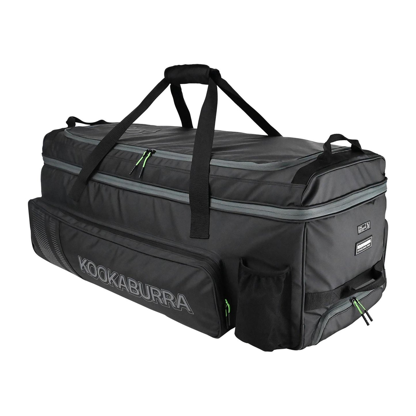 Black-Grey - Front - Kookaburra 2025 Pro Players Cricket Wheeled Duffel Bag