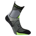 Medium Black-Grey - Side - Hilly Unisex Adult Marathon Fresh Ankle Socks