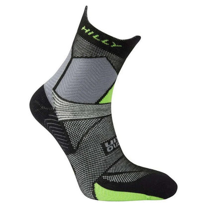 Medium Black-Grey - Side - Hilly Unisex Adult Marathon Fresh Ankle Socks