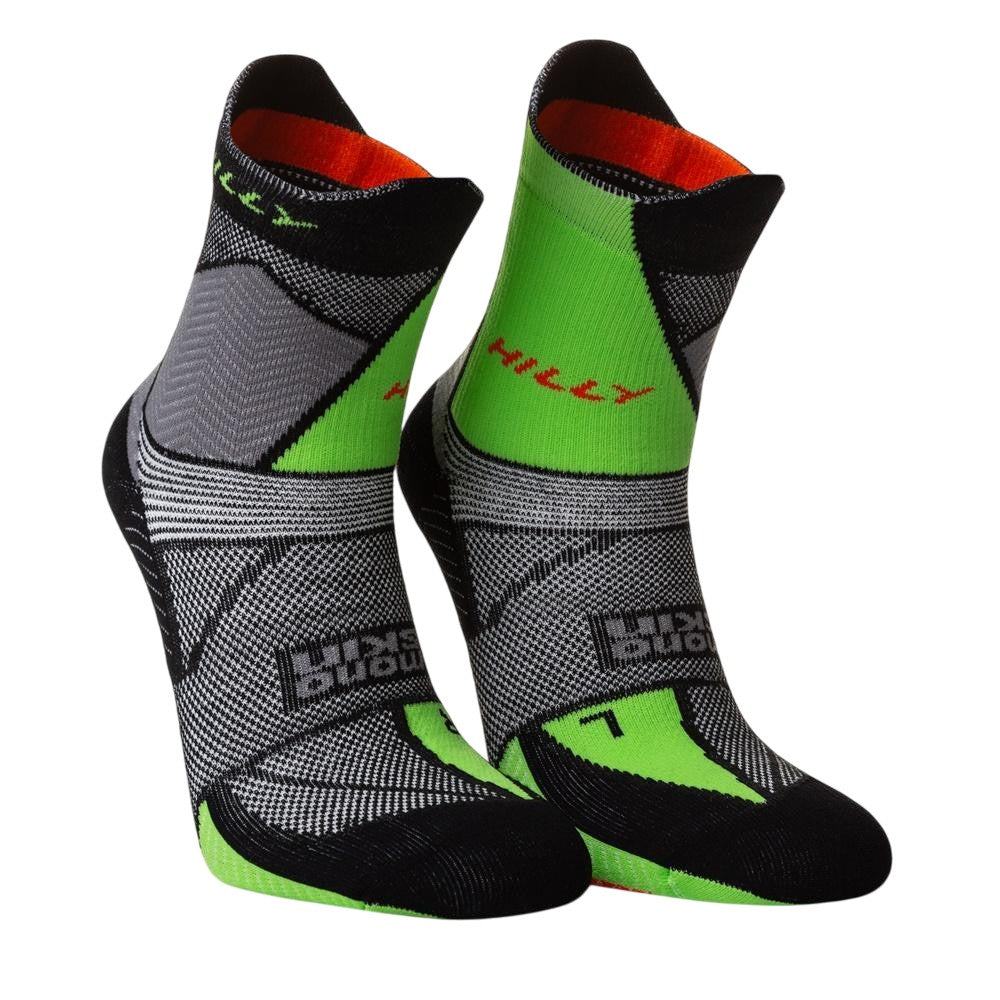 Medium Black-Grey - Back - Hilly Unisex Adult Marathon Fresh Ankle Socks
