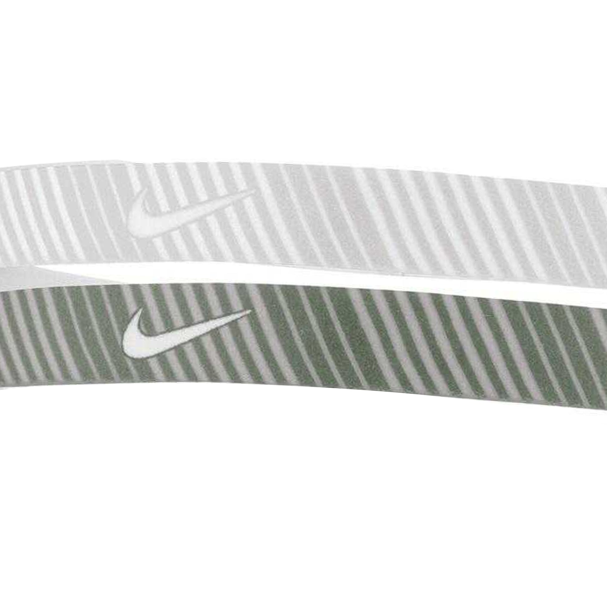 White-Pink - Side - Nike Classic Printed Flexible Hairband (Pack of 6)