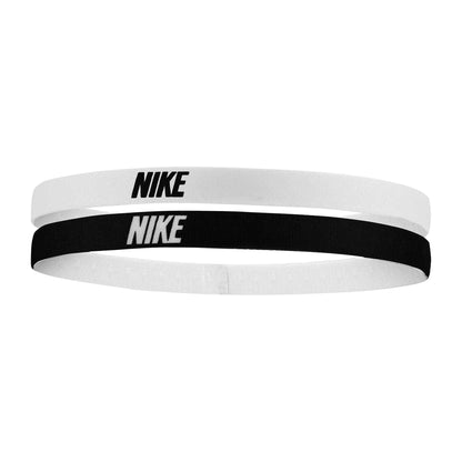 White-Black - Back - Nike Classic Printed Flexible Hairband (Pack of 6)