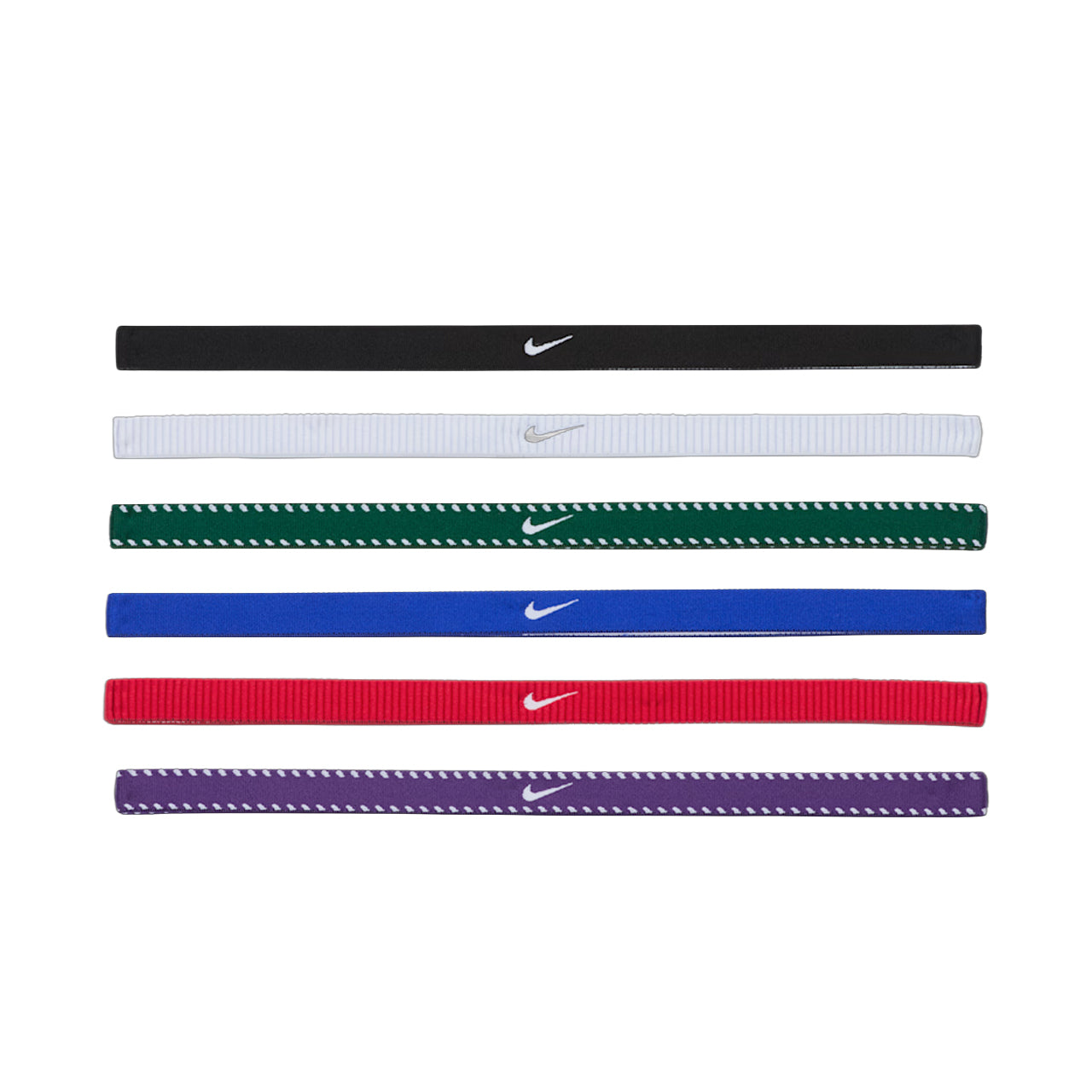 Royal Blue-Red - Back - Nike Classic Flexible Slim Hairband (Pack of 6)