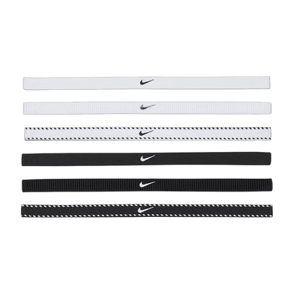 Black-White - Back - Nike Classic Flexible Slim Hairband (Pack of 6)