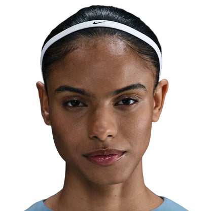 Black-White - Side - Nike Classic Flexible Slim Hairband (Pack of 6)