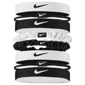 Black-White - Front - Nike Mixed Flexible Classic Hair Tie (Pack of 8)