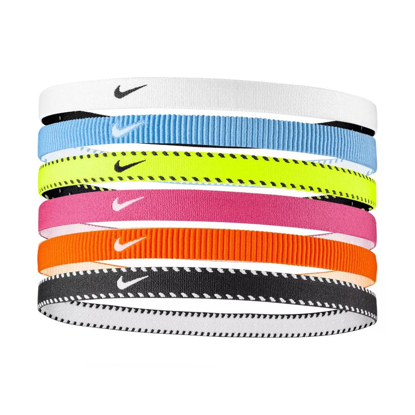 Multicoloured - Back - Nike Classic Flexible Slim Hairband (Pack of 6)