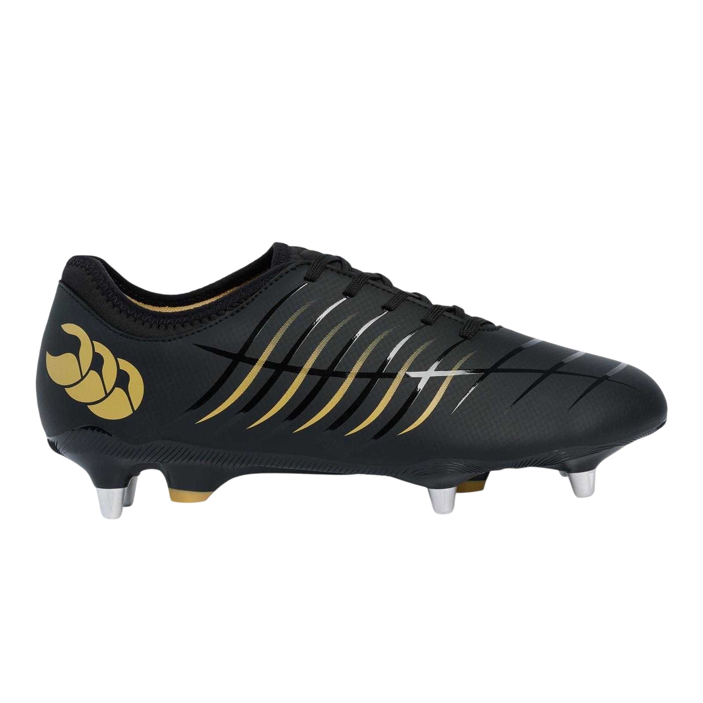 Black-Gold - Front - Canterbury Mens Phoenix 2.0 Team Soft Ground Rugby Boots