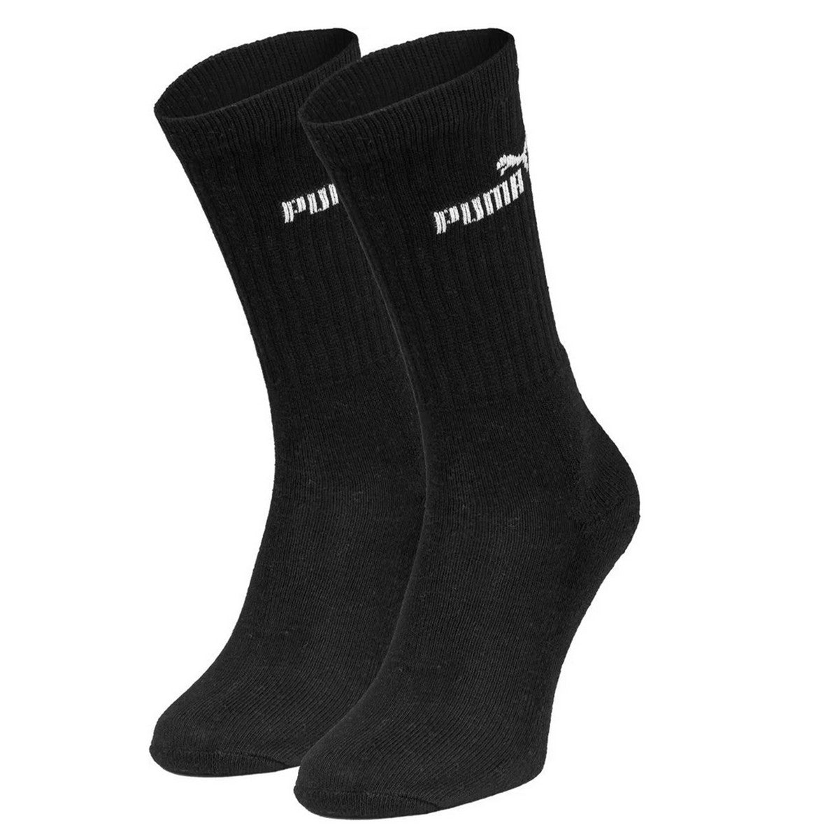 Black - Back - Puma Unisex Adult Crew Socks (Pack of 3)