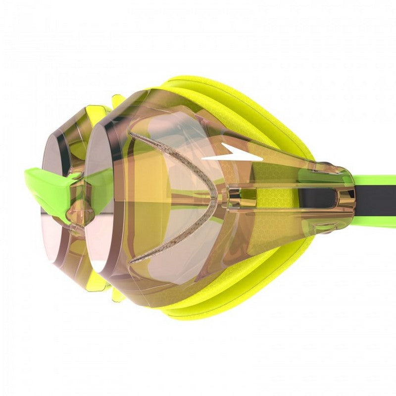 Yellow - Side - Speedo Unisex Adult Vanquisher 3.0 Mirrored Swimming Goggles