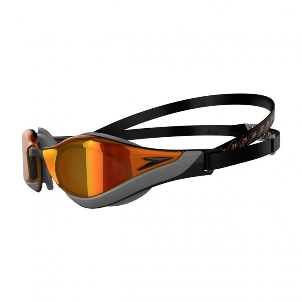 Black-Red - Front - Speedo Unisex Adult Fastskin Pure Focus Mirror Swimming Goggles
