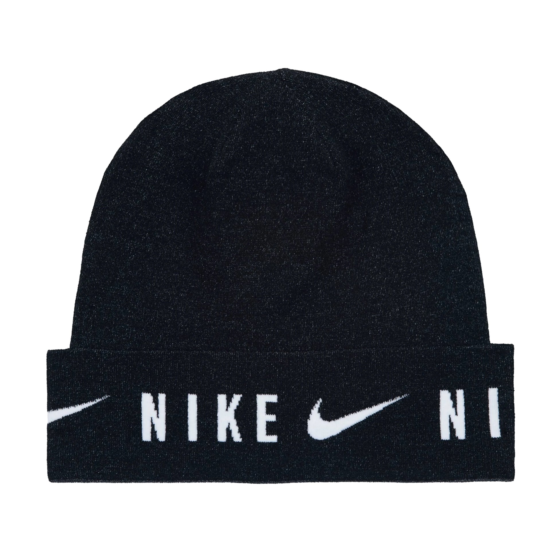 Black - Side - Nike U Knitted Dri-FIT Cuffed Beanie