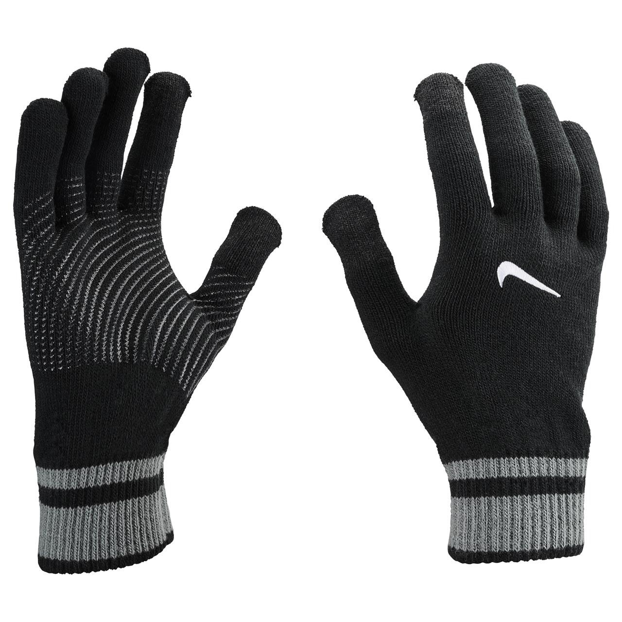 Black - Side - Nike Mens Gripped Knitted Gloves