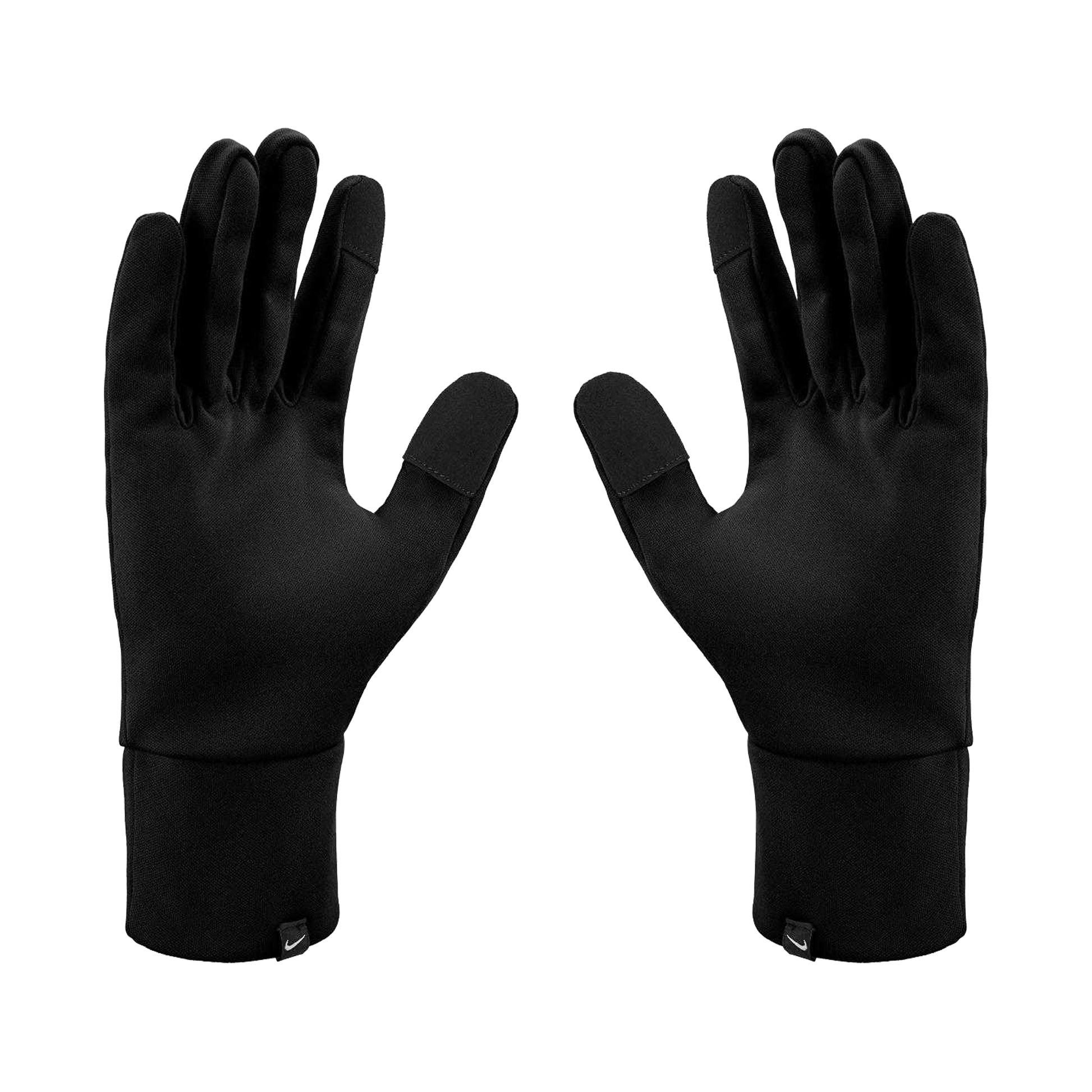 Black - Back - Nike Mens Fleece Therma-Fit Gloves